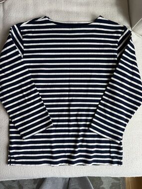 Navy and White Striped Boatneck Top